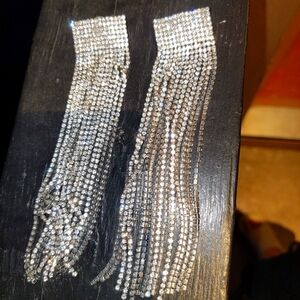 Tassel Crystal Earring Stud - 1Pair